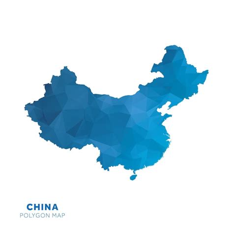 Premium Vector Map Of China Blue Geometric Polygon Map