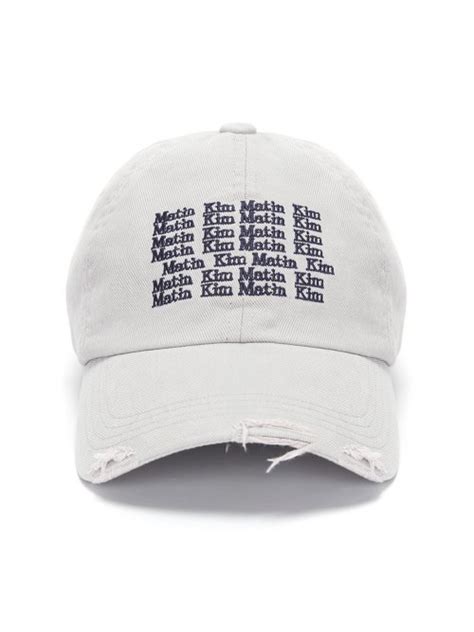 MUSINSA公式 MATIN KIM LETTERING WASHED BALL CAP IN LIGHT GRAY