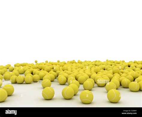 Pile Of Tennis Balls With Place For Your Text Isolated On White