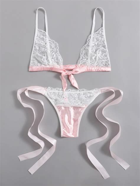 Floral Lace Sheer Lingerie Set Wishupon