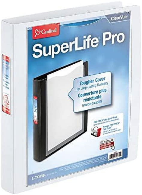 Cardinal 3 Ring Binder 1 Inch SuperLife Pro Easy Open View Binder ONE