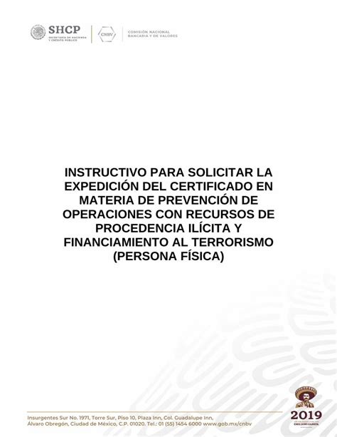 PDF INSTRUCTIVO PARA SOLICITAR LA EXPEDICIÓN DEL CERTIFICADO