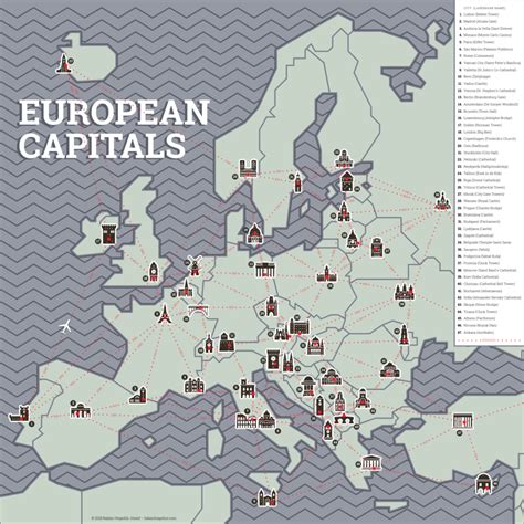 European Capitals - Map, Infographics | József Balázs-Hegedűs