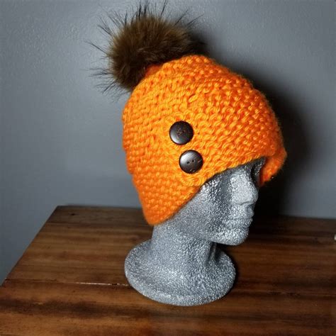 Blaze Orange Hat/ Neon Hunting Hat/ Knitted Hunting Hat/ - Etsy