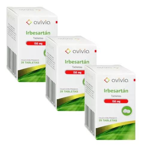 Avivia Irbesartán 150mg 3 Frasco Con 28 Tabletas C u Envío gratis