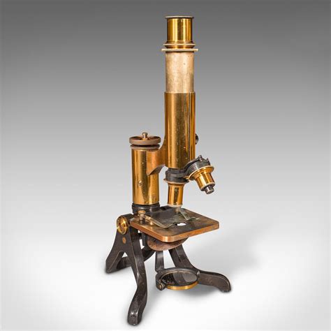 Antique Scholars Microscope English Brass Scientific Instrument