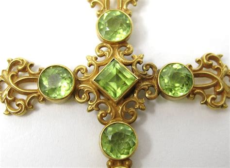 Peridot Gold Cross Necklace At 1stdibs