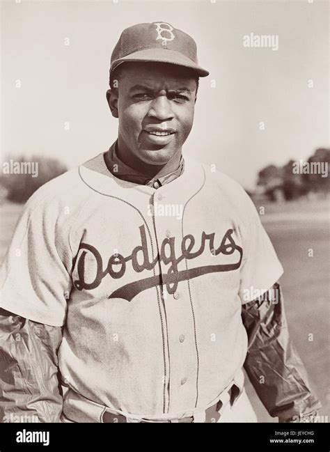 Jackie Robinson in his Brooklyn Dodgers uniform in 1950 Stock Photo - Alamy