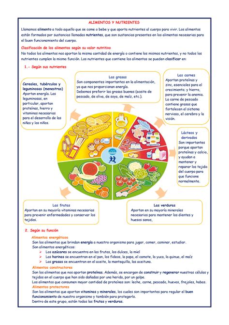 Clasificaci N De Los Alimentos Por Su Valor Nutritivo Alimentos Y