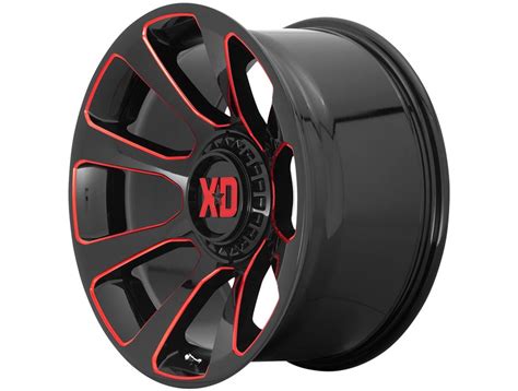 XD Series Milled Gloss Black Red XD854 Reactor Wheels RealTruck