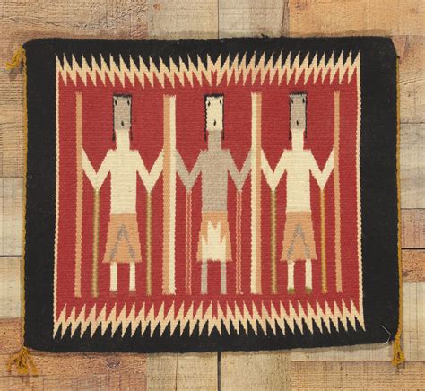 2 x 2 Vintage Navajo Yeibichai Rug 78426