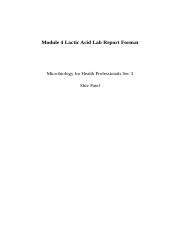 Shiv Saurkraut Exp Docx Module Lactic Acid Lab Report Format