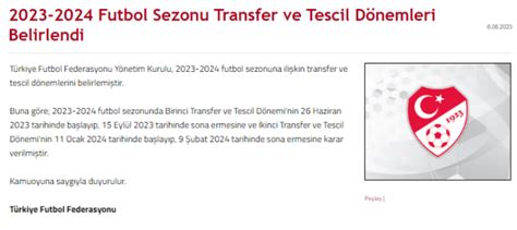 Son Dakika Yeni Sezon Transfer D Nemi Haziran Da Ba Lay P Eyl L