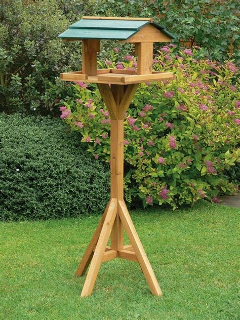 Traditional Wooden Bird Table Garden Birds Feeder Feeding Etsy