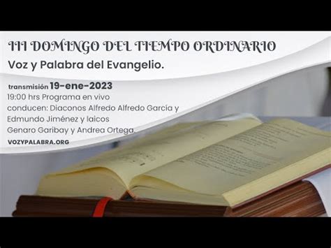 III Domingo Del Tiempo Ordinario Lectio Divina Del 22 De Enero De 2023