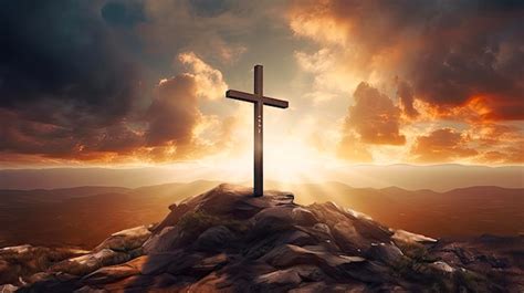 Premium Photo Amazing Resurrection Christian Cross With Dramatic