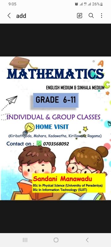 Mathematics Classes English Medium Sinhala Medium From Grade To