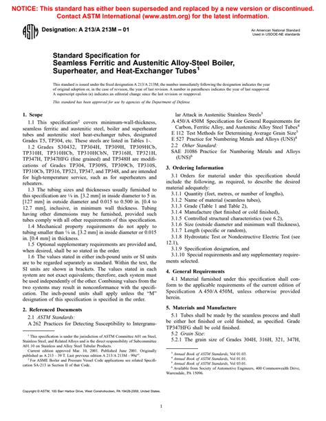 ASTM A213 A213M 01 Standard Specification For Seamless Ferritic And