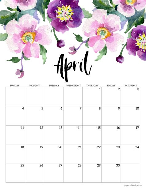 Cute Printable Floral Cute Printable February 2021 Calendar / Select ...