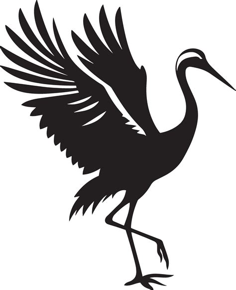 Crane bird silhouette illustration. 45384833 Vector Art at Vecteezy