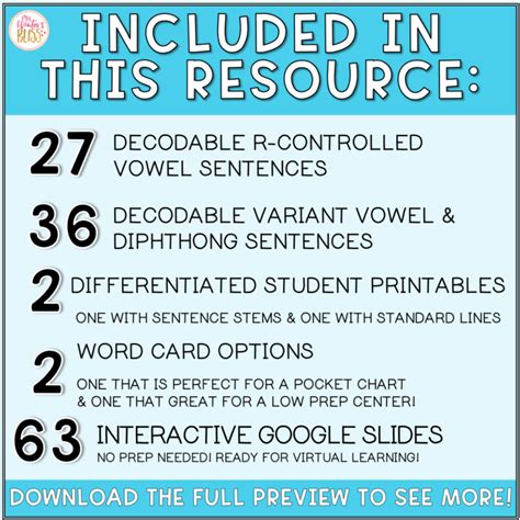 Decodable Sentence Building Activities R Controlled Diphthong Print