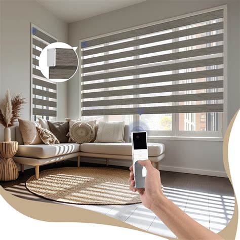 Amazon.com: Boolegon Motorized Zebra Blinds with Remote, 100% Blackout