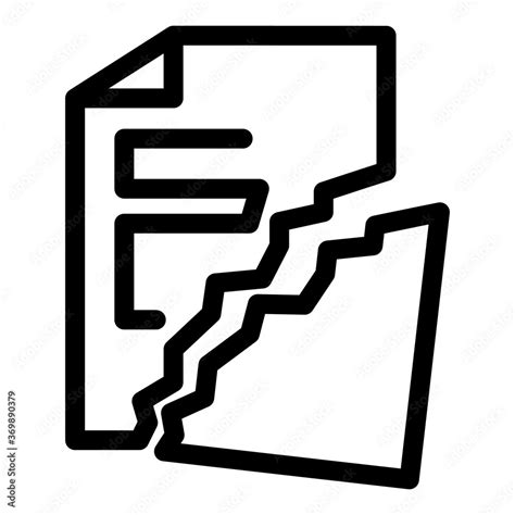 Broken file icon. Outline broken file vector icon for web design ...