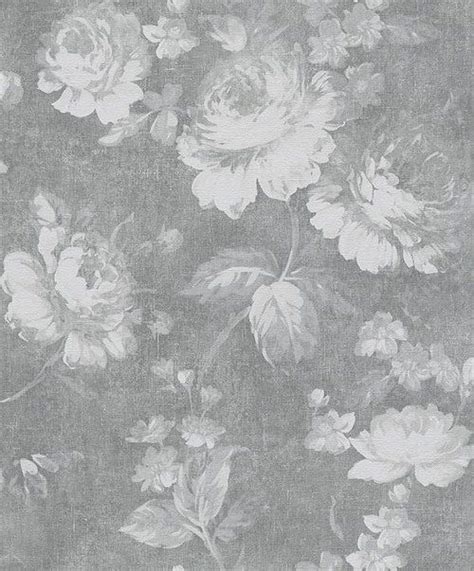 Grey Floral Wallpaper Design