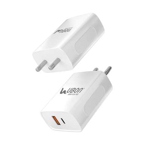 Ubon Ch W Pd Wall Charger Dual Ports Usb Type C Fast Charging