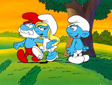 All Sizes The Smurfs Production Cel And Background Hanna Barbera