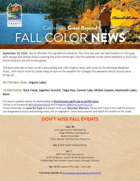 Mono County Tourism Fall Color News - Sierra Wave: Eastern Sierra News