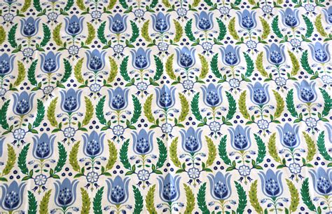 Tulip Fabric by the yard / Blue Home Decor Fabric / Dutch Tulip Fabric ...