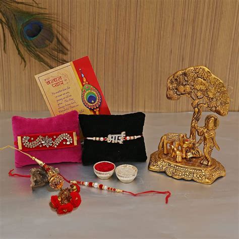 Buy Good Luck Rakhi Set With Gift For Brother Bhai Bhabhi Rakhi