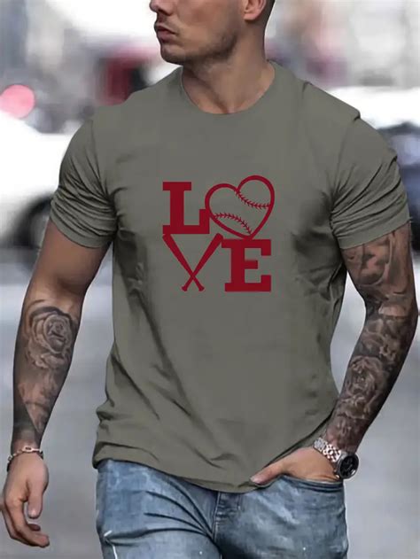 Love Letter Print Mens Short Sleeve Crew Neck T Shirts Temu Ireland