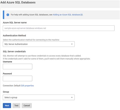 Adding Azure Sql Database Sql Monitor Product Documentation