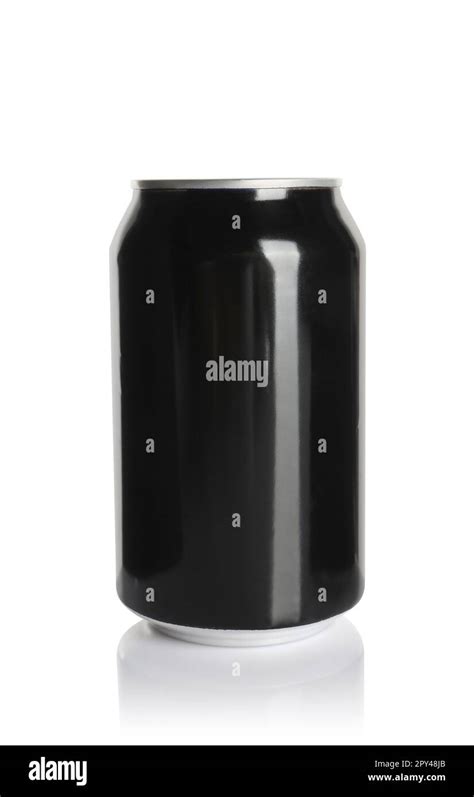 Black Aluminum Can Isolated On White Mockup For Design Stock Photo Alamy