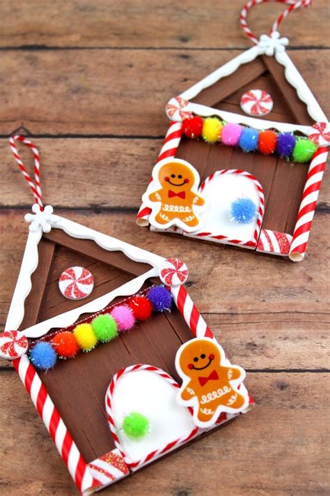 Popsicle Stick Gingerbread House Christmas Ornaments Artofit