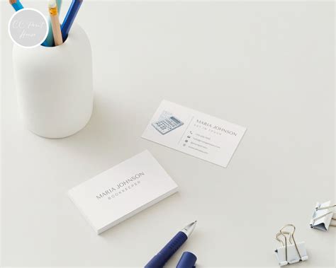 Bookkeeper Business Card Template Printable Business Card Template