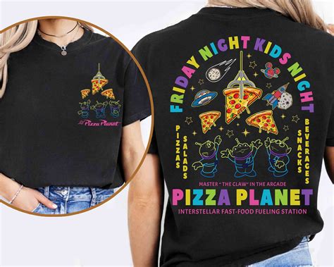 Sided Toy Story Aliens Pizza Planet T Shirt Disney Pixar Fest