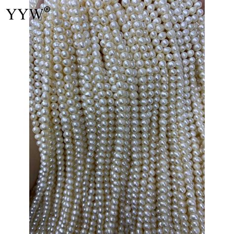 Grade Aaa High Quality Pearl Beads 100 Natural Freshwater Pearl White Round 4 5mm Bead Jewelry