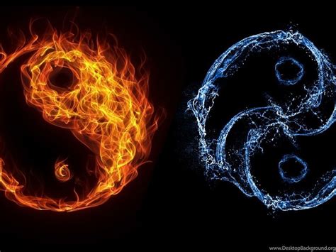 Two Ice Fire Yin Yang Wallpapers 1366x768 IWallHD Wallpapers HD Desktop ...