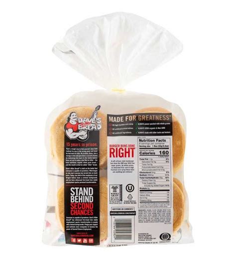 Daves Killer Bread® Burger Buns Done Right™ Organic Burger Buns 8 Ct Bag