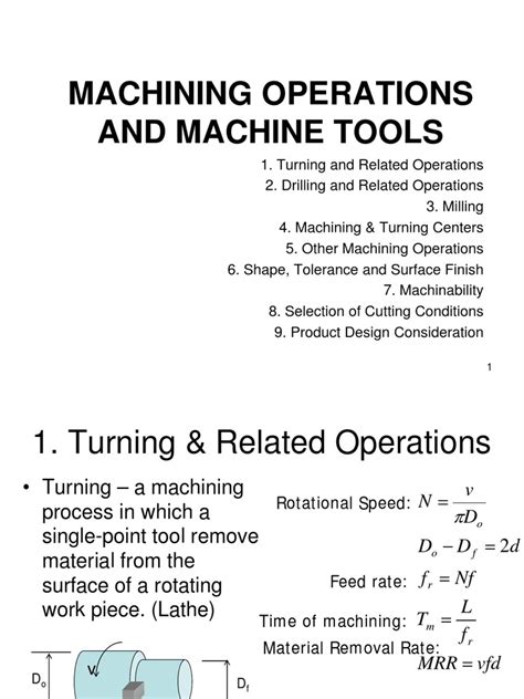 operations iof machine tools
