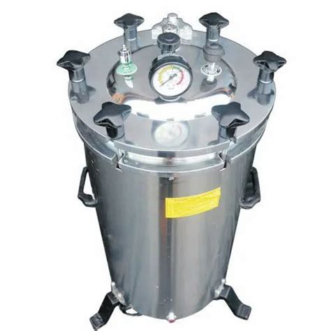 Vertical 10 15 Litre SV0046 Double Drum Steam Autoclave 2 KW At Rs