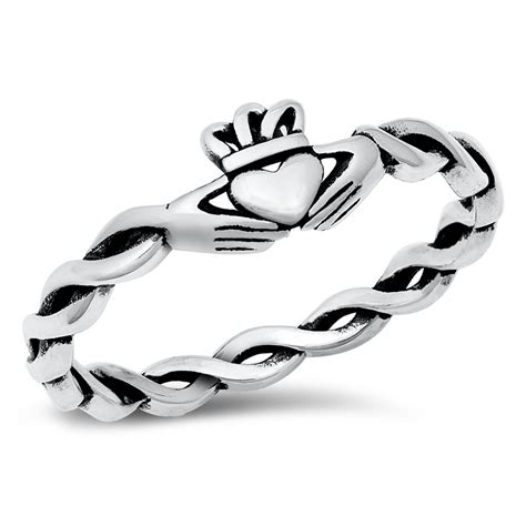 Bague Torsad E Claddagh