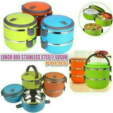 Jual Rantang Stainless Lapis Plastik Bekal Makan Lunch Box Susun