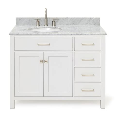 Beaumont Decor Hampton 43 In White Undermount Single Sink Bathroom