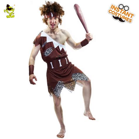 Adult Men Caveman Costume Traditional Caveman Clothes Cheer Carnival