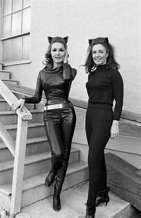 Catwoman Julie Newmar And Her Stunt Double On Batman 1966 67