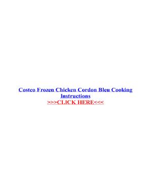 Fillable Online Costco Frozen Chicken Cordon Bleu Cooking Fax Email